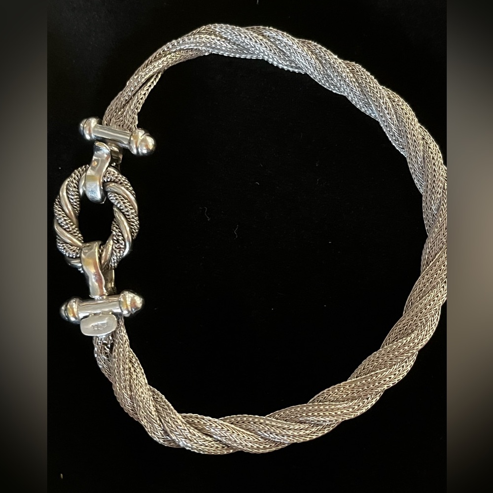 18k White Gold Whoven Wheat Bracelet